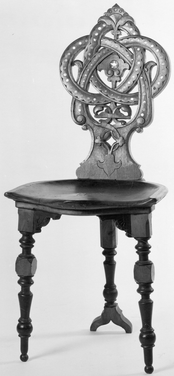 sgabello, serie - manifattura lombarda (ultimo quarto sec. XIX)