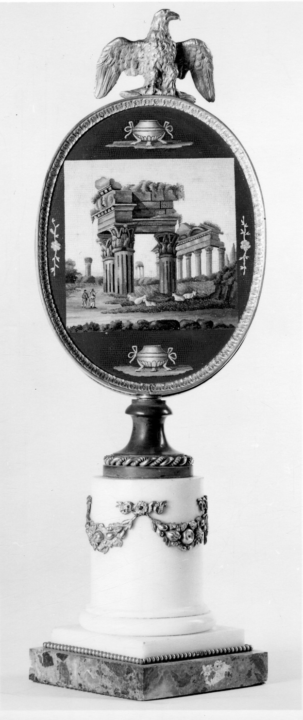 paesaggio con rovine (micromosaico, elemento d'insieme) di Raffaelli Giacomo (primo quarto sec. XIX)