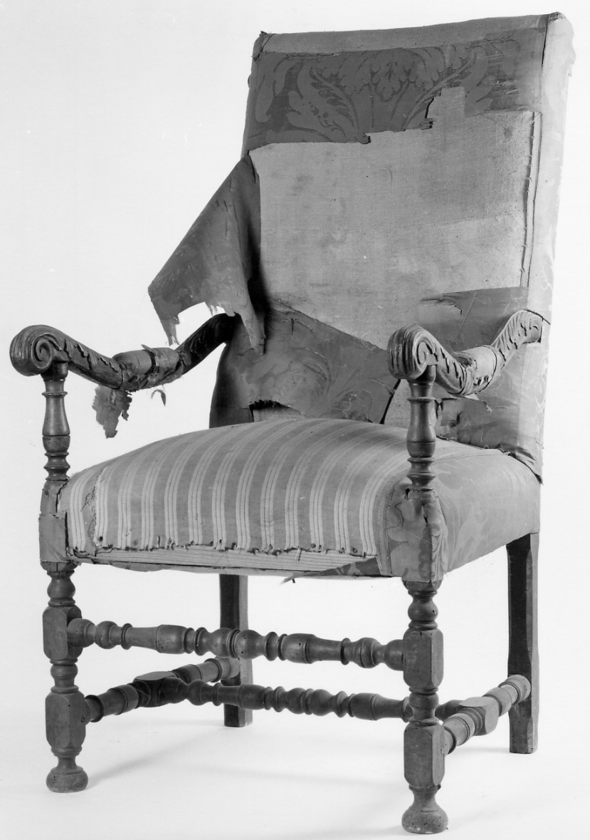 seggiolone, opera isolata - manifattura piemontese (ultimo quarto sec. XVII)