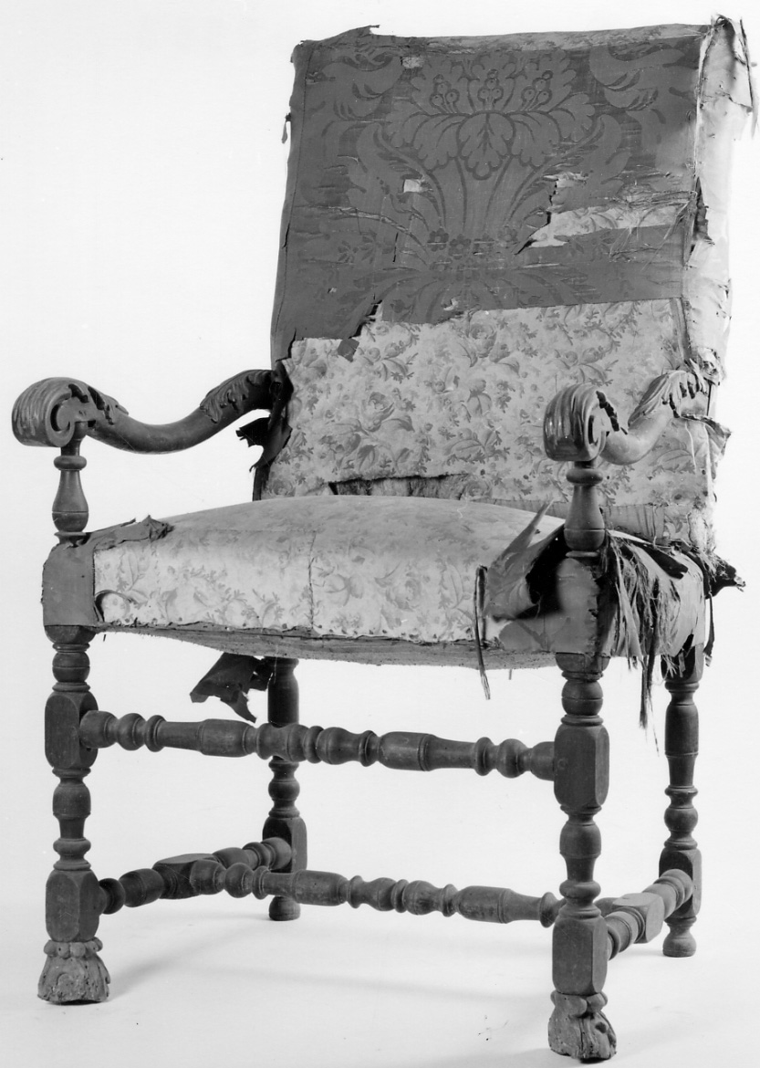 seggiolone, opera isolata - manifattura piemontese (ultimo quarto sec. XVII)