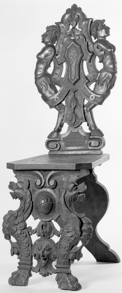 sgabello, opera isolata di Bagarotti Luigi (ultimo quarto sec. XIX)