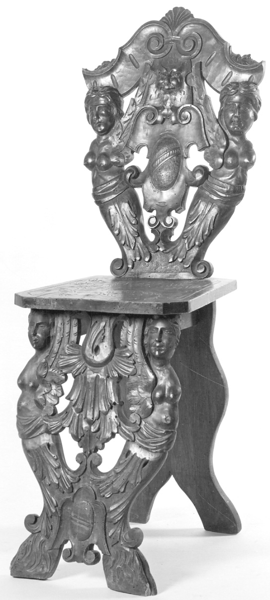 sgabello, serie - manifattura veneta (ultimo quarto sec. XIX)