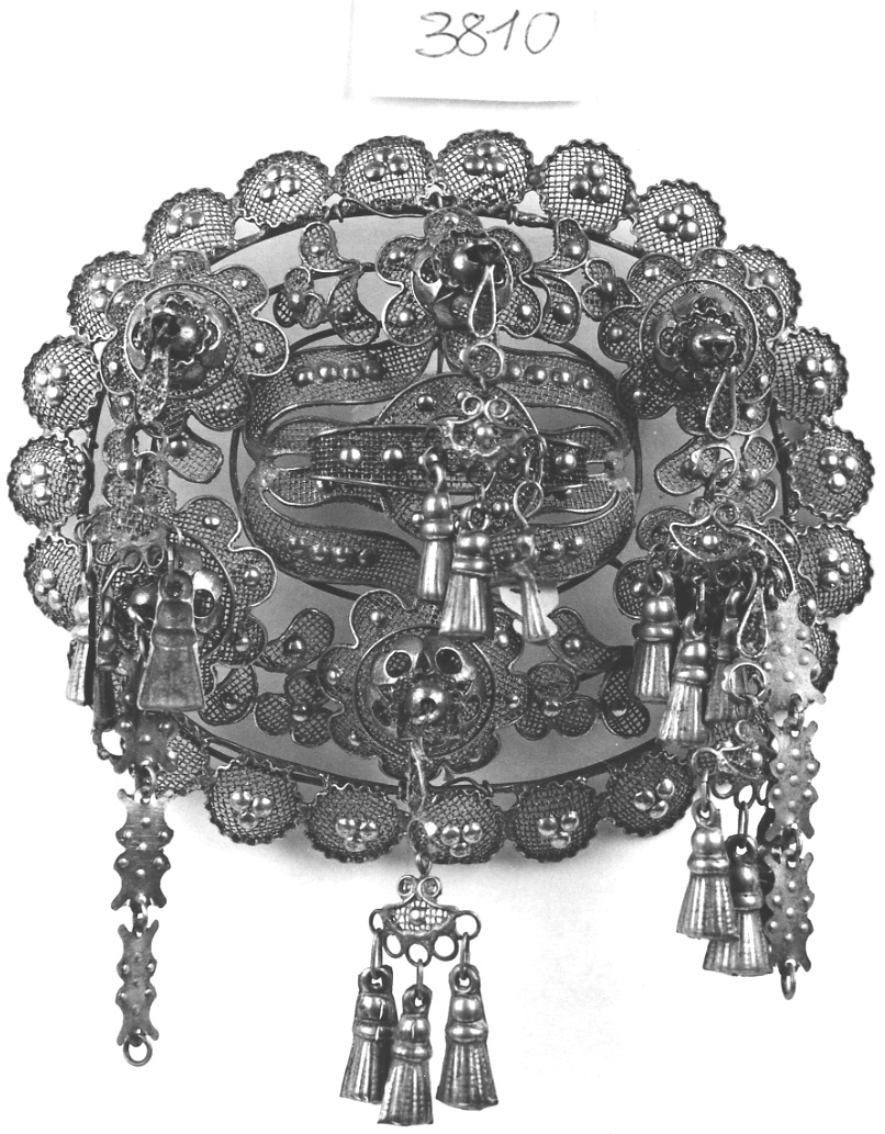 gioiello da acconciatura, opera isolata - manifattura vercellese (seconda metà sec. XIX)