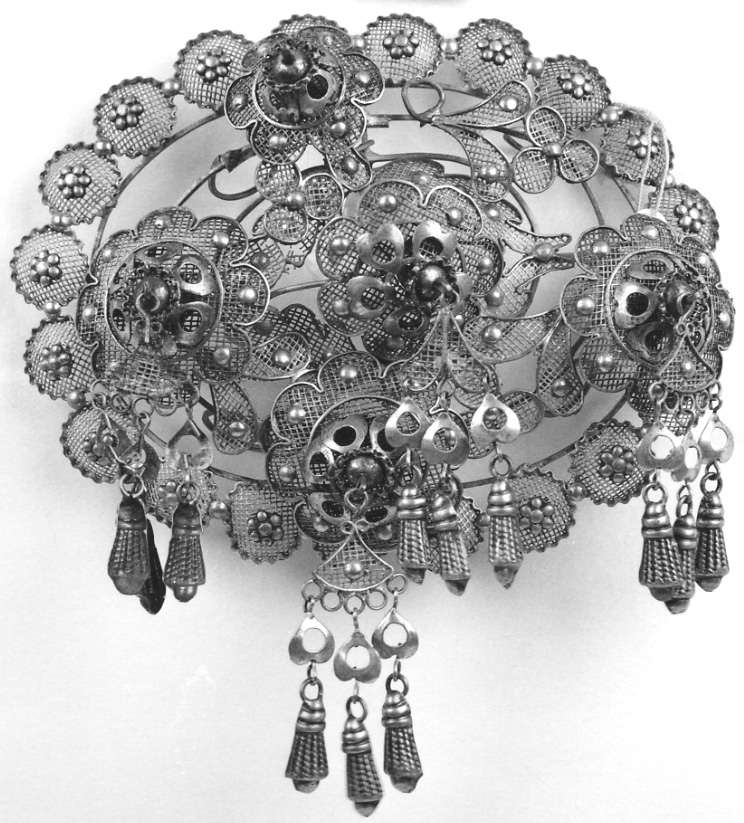 gioiello da acconciatura, opera isolata - manifattura vercellese (seconda metà sec. XIX)