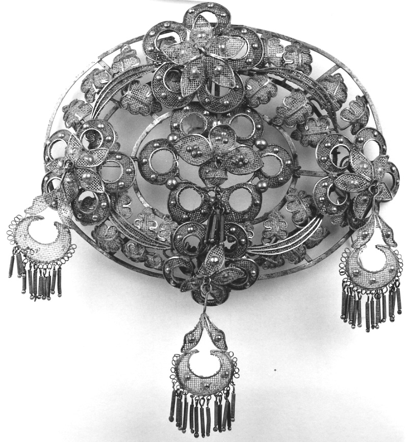 gioiello da acconciatura, opera isolata - manifattura vercellese (seconda metà sec. XIX)