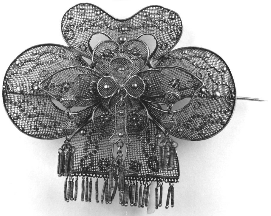 gioiello da acconciatura, opera isolata - manifattura vercellese (seconda metà sec. XIX)