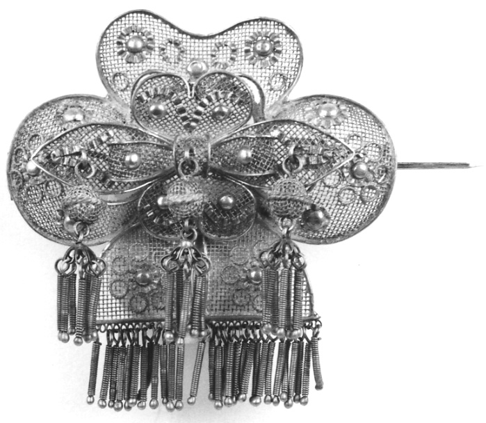 gioiello da acconciatura, opera isolata - manifattura vercellese (seconda metà sec. XIX)