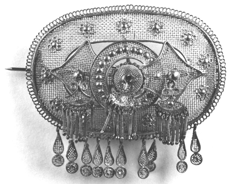 gioiello da acconciatura, opera isolata - manifattura vercellese (seconda metà sec. XIX)