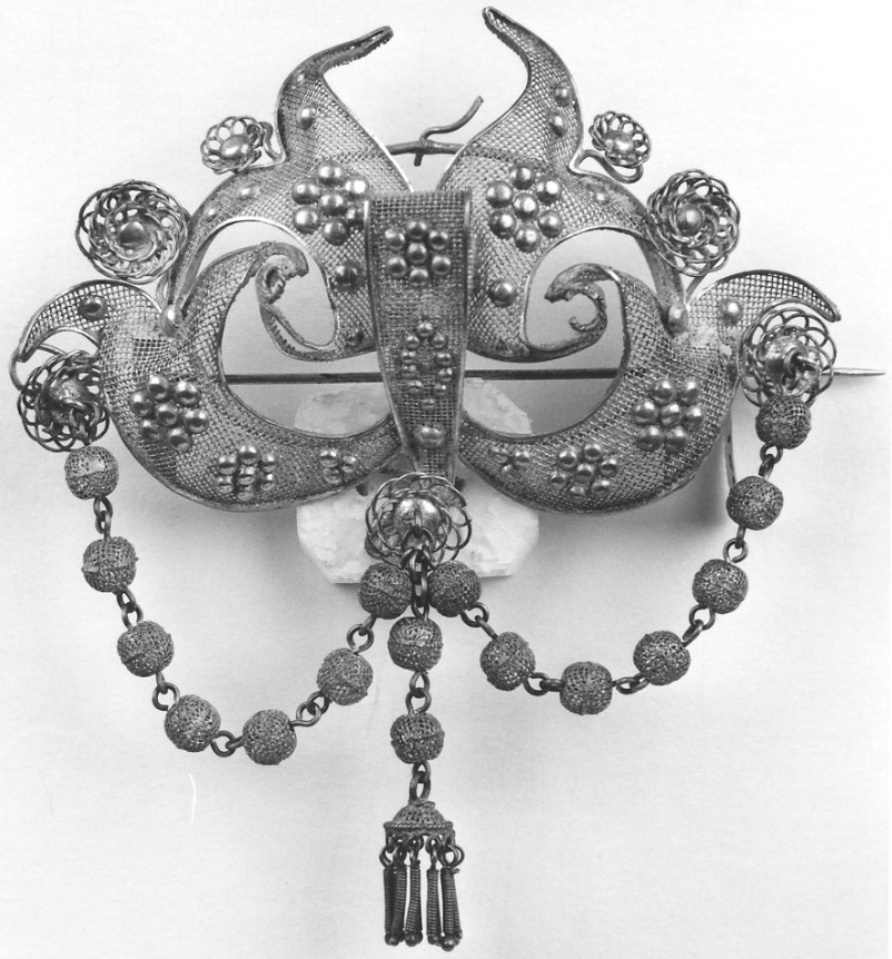 gioiello da acconciatura, opera isolata - manifattura vercellese (seconda metà sec. XIX)