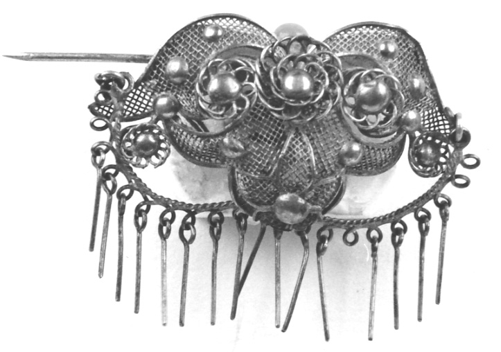 gioiello da acconciatura, opera isolata - manifattura vercellese (seconda metà sec. XIX)