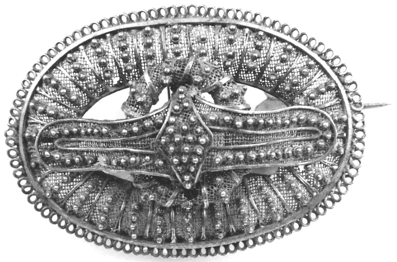 gioiello da acconciatura, opera isolata - manifattura vercellese (seconda metà sec. XIX)