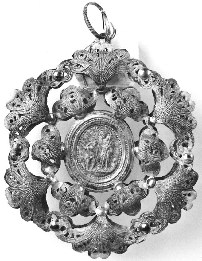 battesimo di Cristo (placchetta, elemento d'insieme) - manifattura piemontese (prima metà sec. XIX)