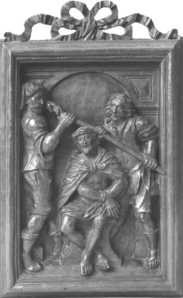 incoronazione di spine (pannello, elemento d'insieme) - manifattura lombarda (prima metà sec. XVIII)