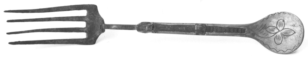 forchetta, opera isolata - manifattura tedesca (primo quarto sec. XVIII)