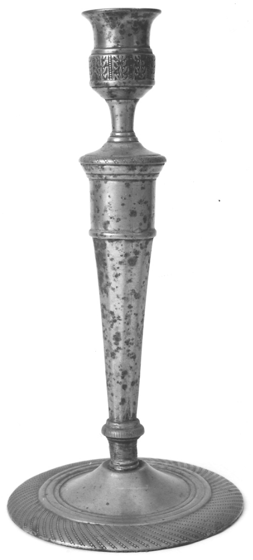 candeliere, opera isolata - manifattura italiana (fine/inizio secc. XVIII/ XIX)