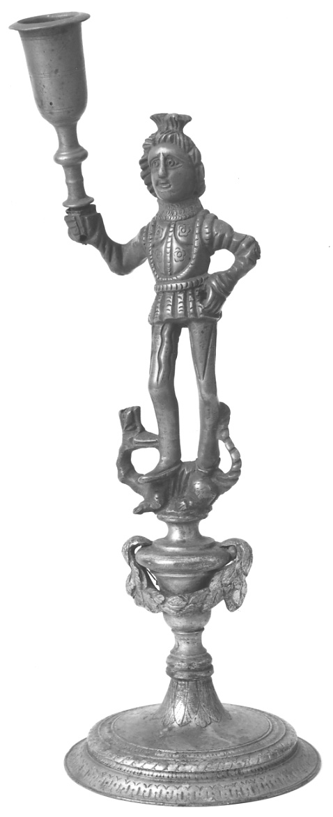 candeliere, opera isolata - manifattura europea (sec. XVI, sec. XVIII)