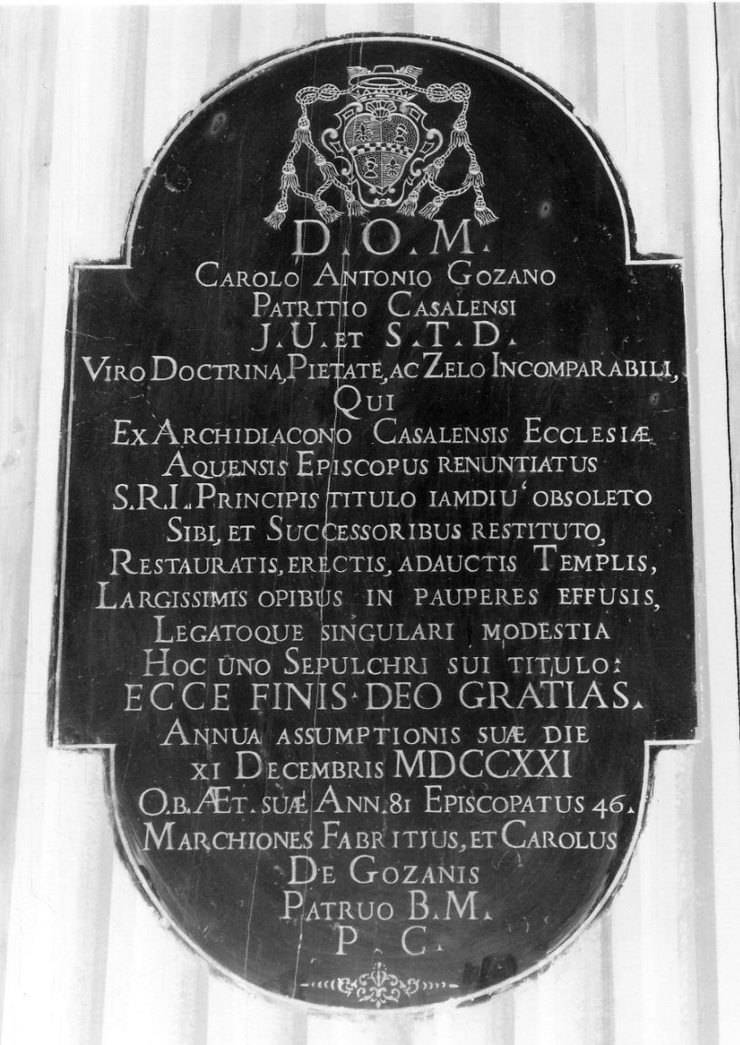 lapide commemorativa, opera isolata - ambito lombardo-piemontese (sec. XVIII)