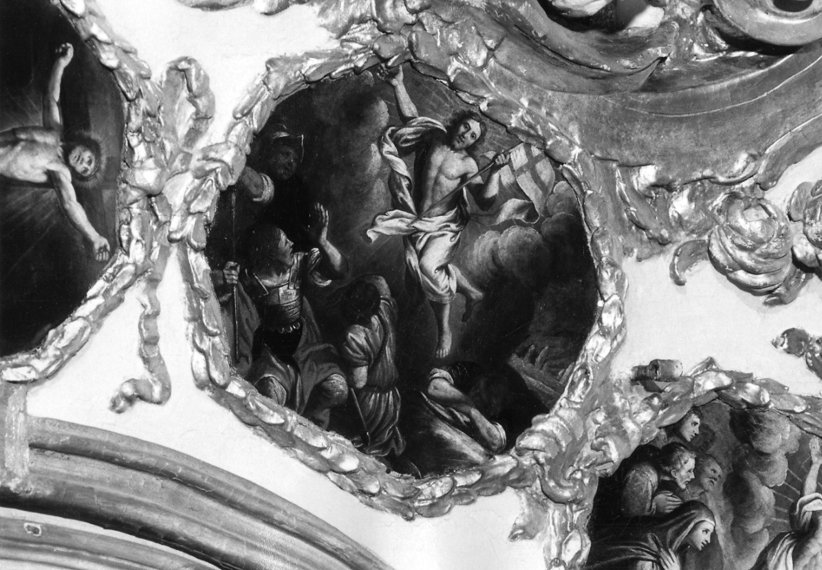 resurrezione di Cristo (dipinto, elemento d'insieme) di Monevi Giovanni (terzo quarto sec. XVII)