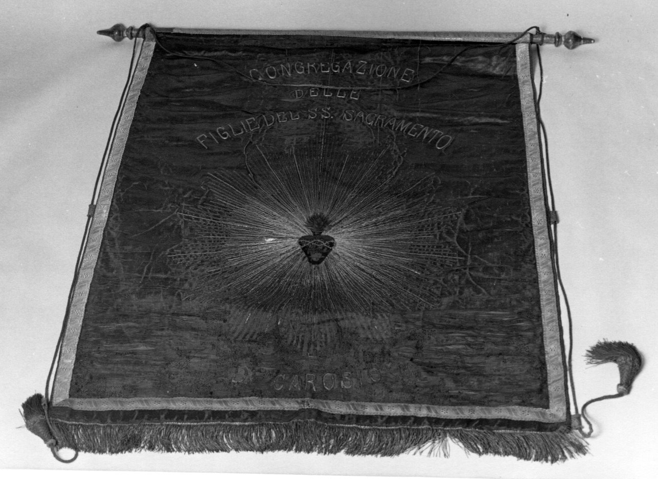 Sacro Cuore di Gesù (decorazione a ricamo, elemento d'insieme) - ambito ligure-piemontese (prima metà sec. XX)