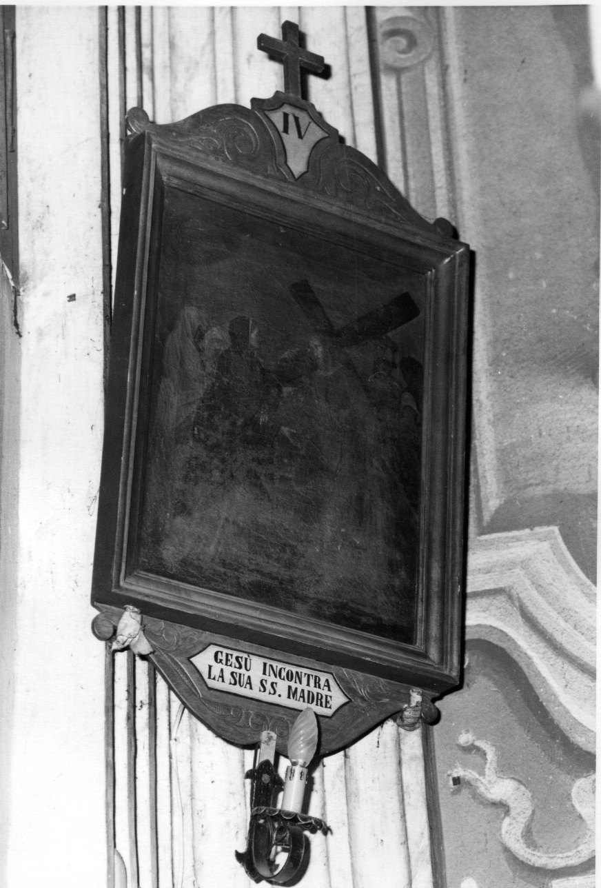 stazione IV: Gesù incontra la Madonna (dipinto) - ambito ligure-piemontese (fine/inizio secc. XIX/ XX)