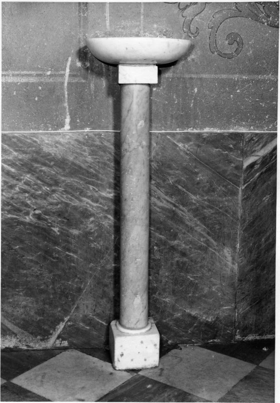 acquasantiera - a fusto, serie - ambito ligure-piemontese (prima metà sec. XX)