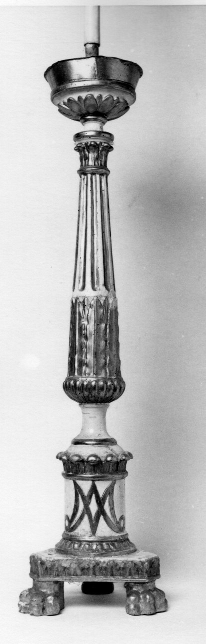 candeliere d'altare, serie - ambito ligure-piemontese (prima metà sec. XIX)