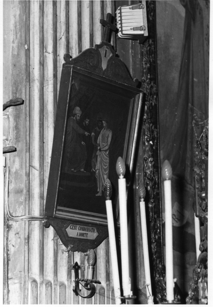 stazione I: Gesù condannato a morte (dipinto, elemento d'insieme) - ambito ligure-piemontese (fine/inizio secc. XIX/ XX)