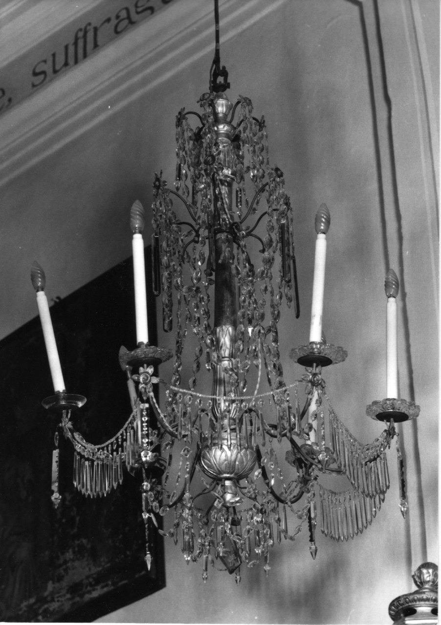 lampadario - a bracci, serie - ambito genovese (sec. XIX)