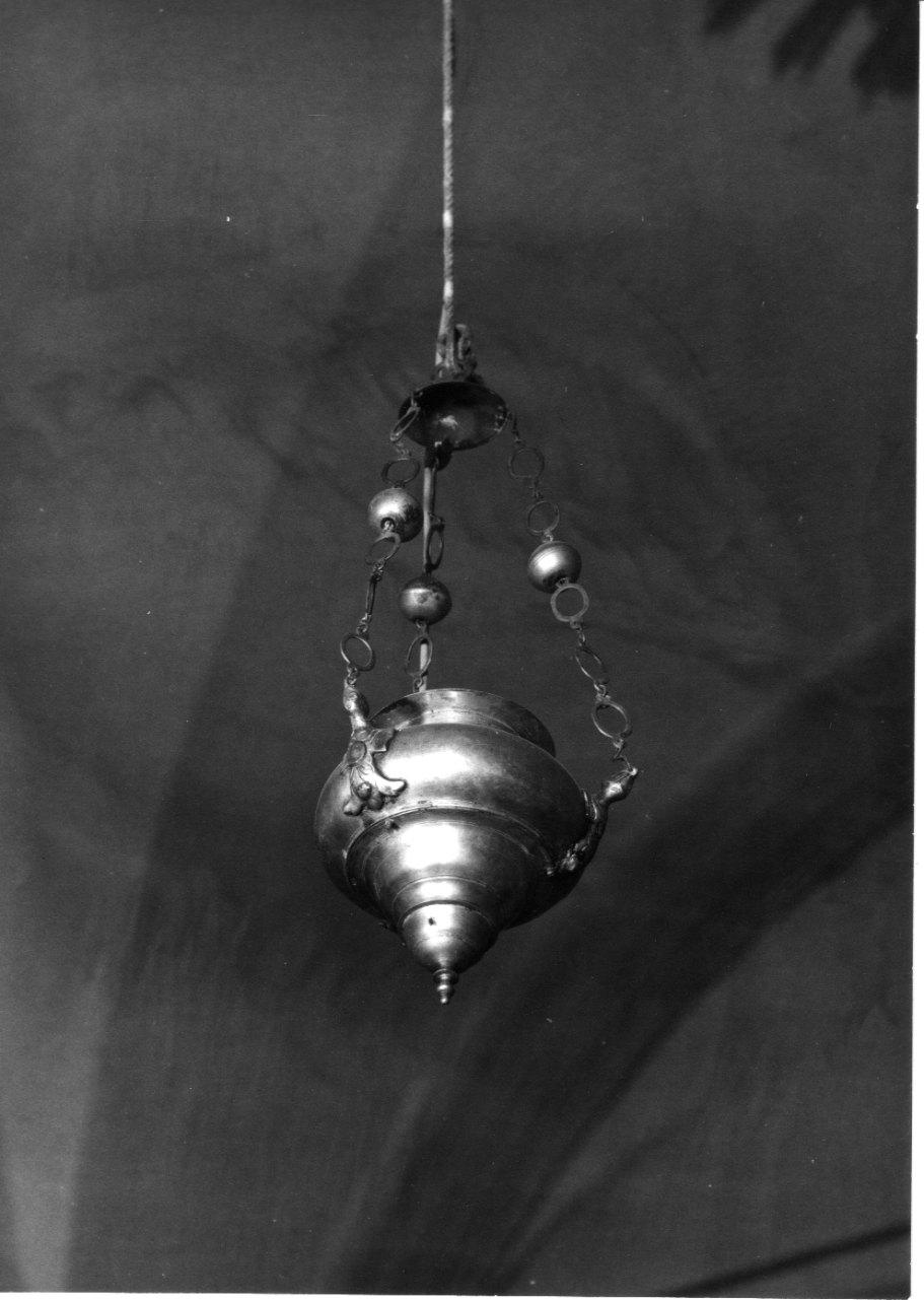 lampada pensile, opera isolata - ambito ligure-piemontese (seconda metà sec. XIX)