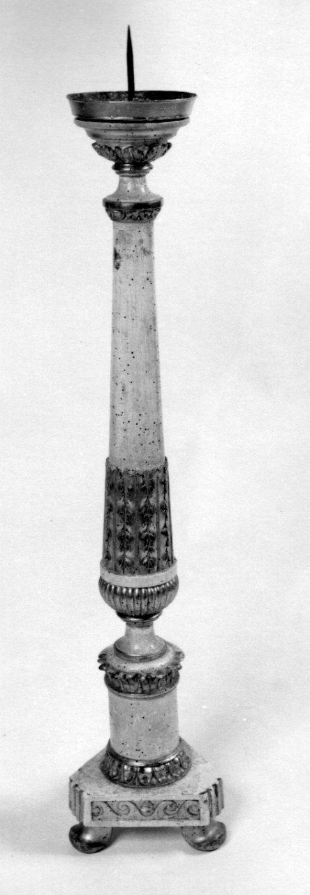 candeliere d'altare, serie - ambito ligure-piemontese (prima metà sec. XIX)