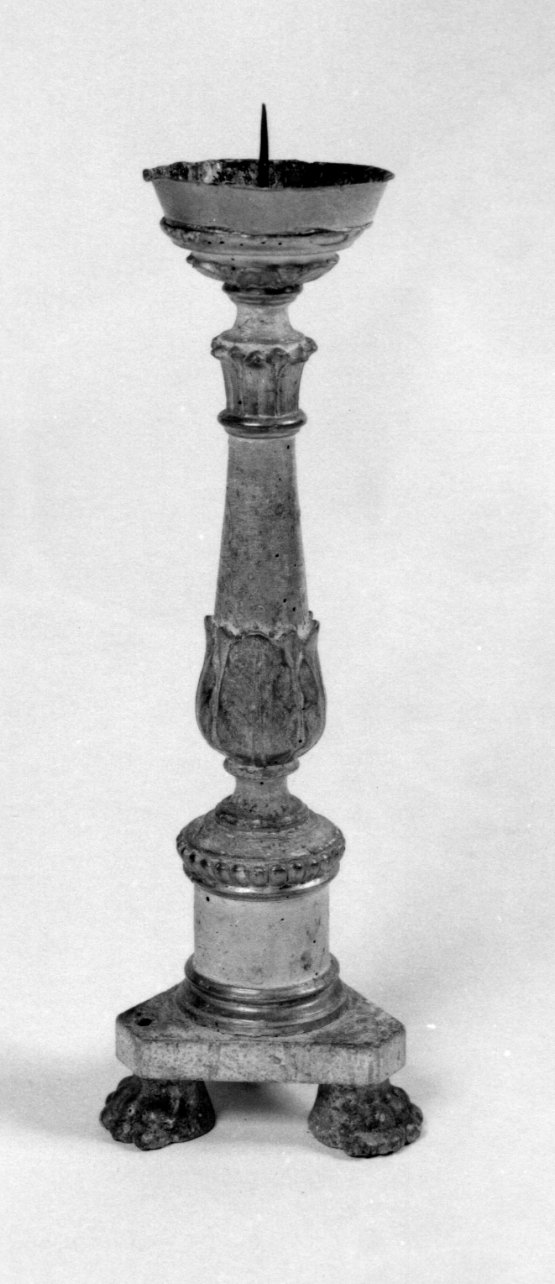 candeliere d'altare, serie - ambito ligure-piemontese (prima metà sec. XIX)