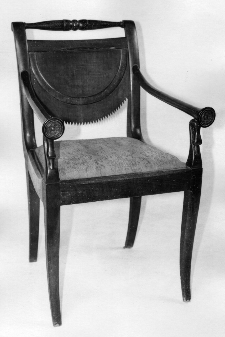 sedia - a braccioli, opera isolata - ambito ligure-piemontese (primo quarto sec. XIX)
