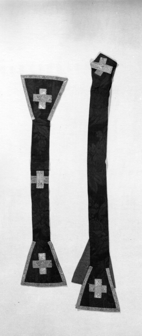 stola, elemento d'insieme - manifattura ligure (primo quarto, terzo quarto sec. XVIII, sec. XVIII)