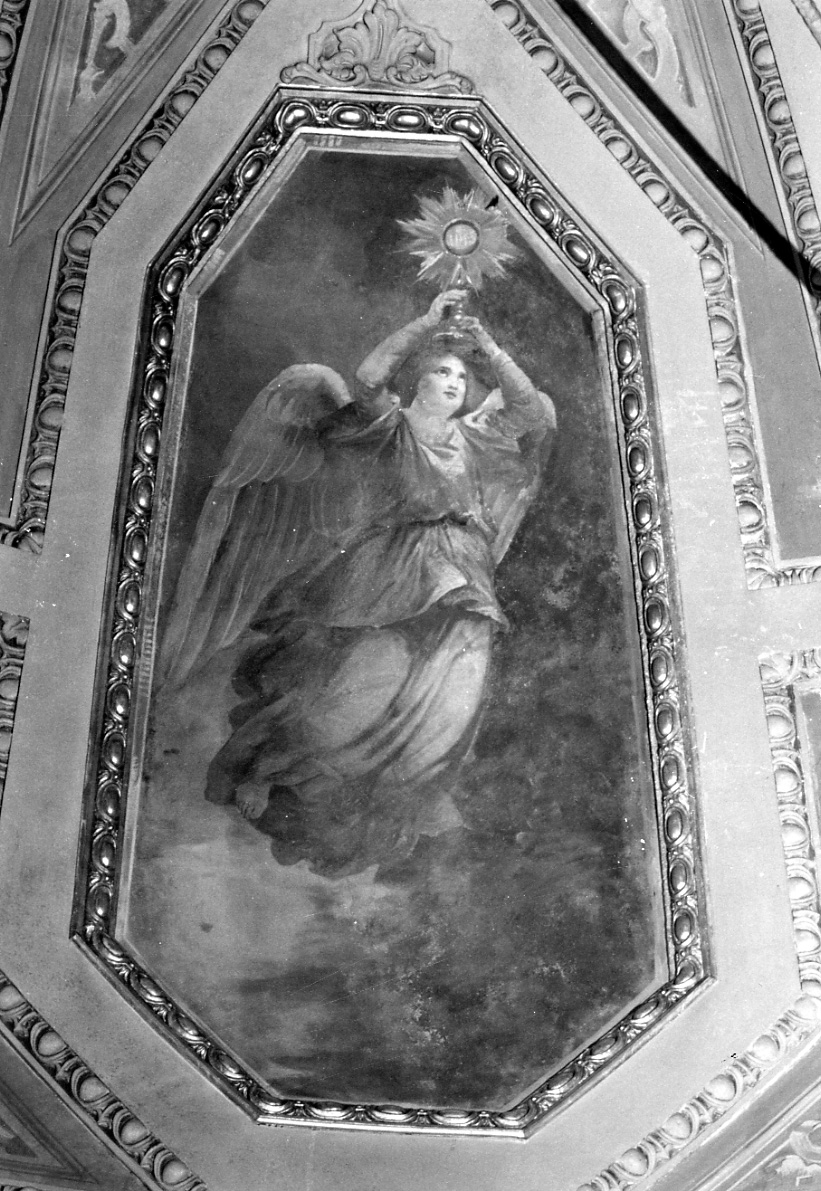 angelo con ostensorio (dipinto, elemento d'insieme) di Maggi Angelo (metà sec. XIX)