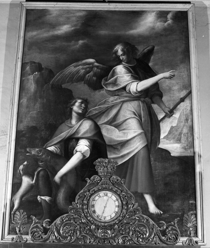 Tobia e San Raffaele arcangelo (dipinto, opera isolata) di Caccia Guglielmo detto Moncalvo (primo quarto sec. XVII)
