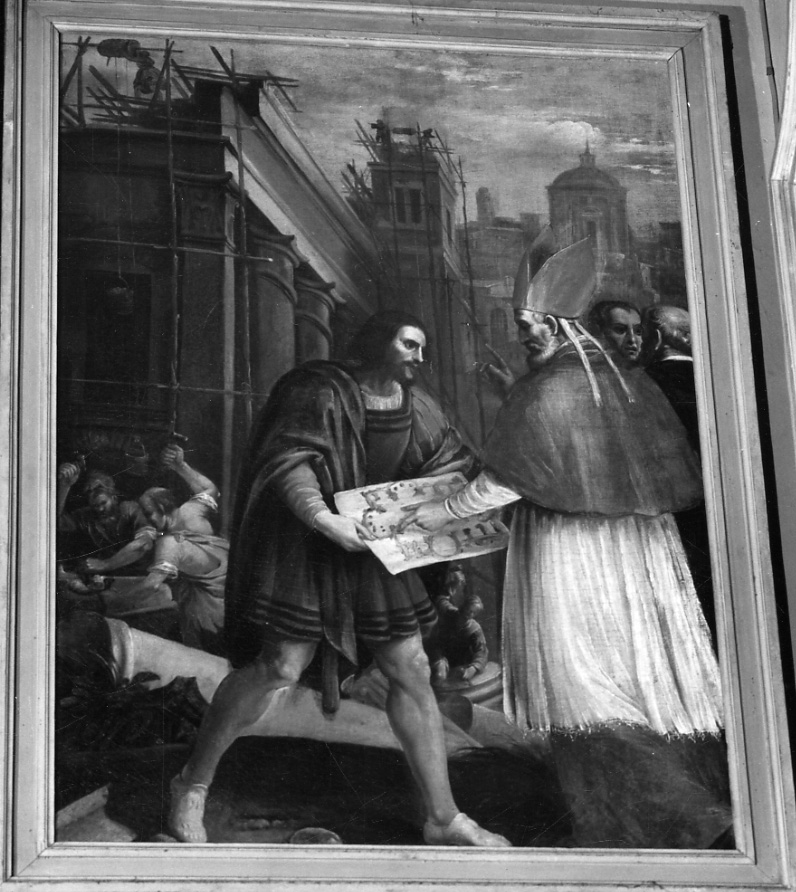 Sant'Innocenzo fa costruire la cattedrale (dipinto) di Vermiglio Giuseppe (primo quarto sec. XVII)