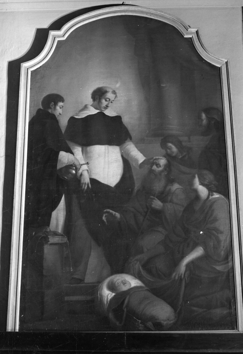 San Vincenzo Ferrer guarisce un cieco (dipinto, opera isolata) di Borroni Paolo (fine/inizio secc. XVIII/ XIX)