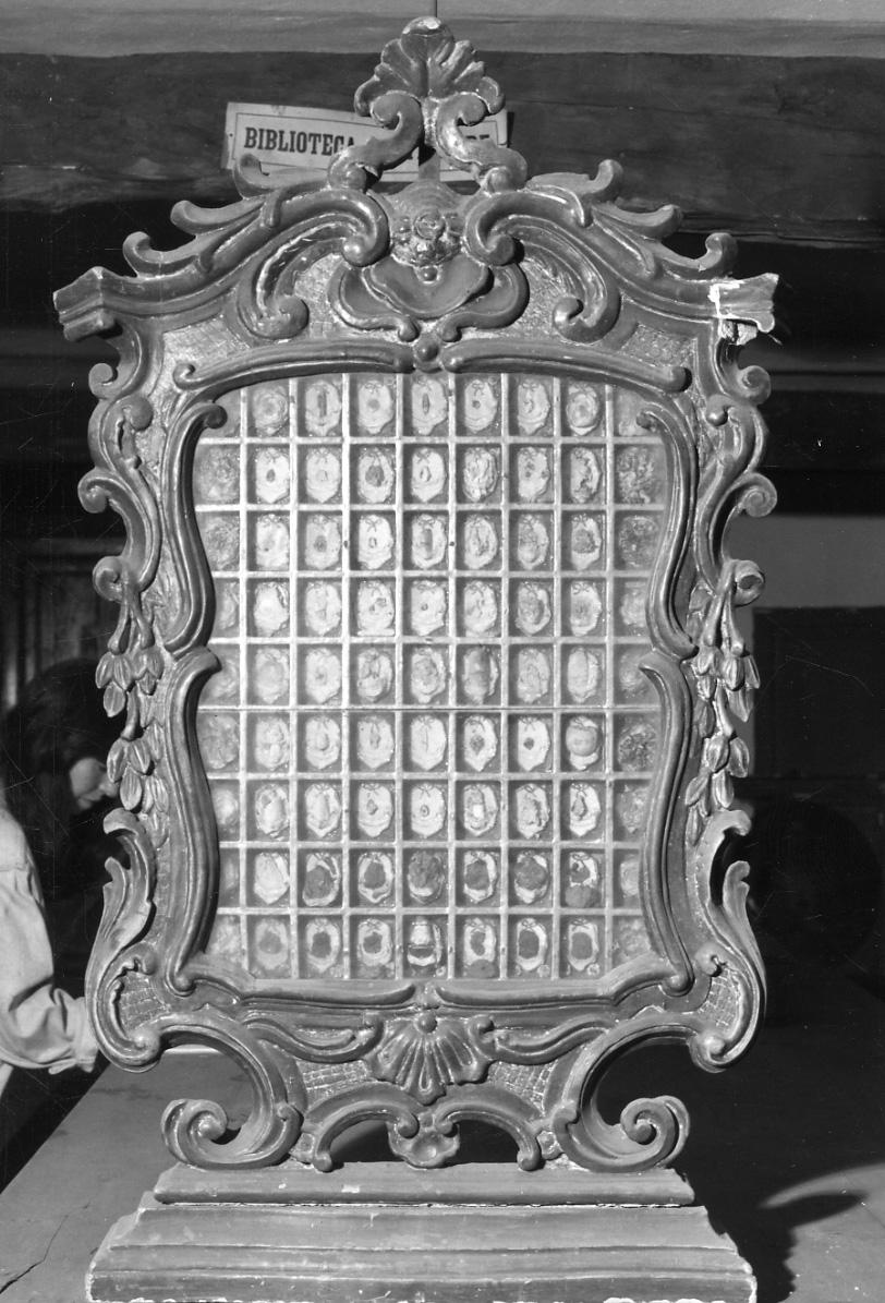 reliquiario - a tabella, serie - ambito piemontese (sec. XVIII)