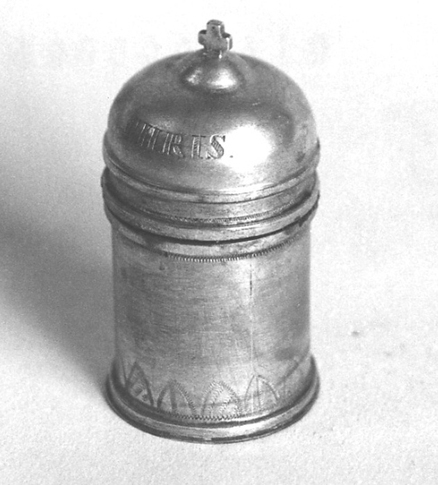 vasetto per il Crisma, opera isolata - produzione piemontese (prima metà sec. XIX)