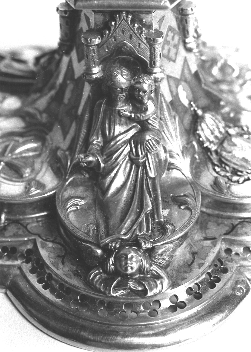 San Giuseppe e Gesù Bambino (decorazione plastica, elemento d'insieme) di Triouillier Charles (seconda metà sec. XIX)