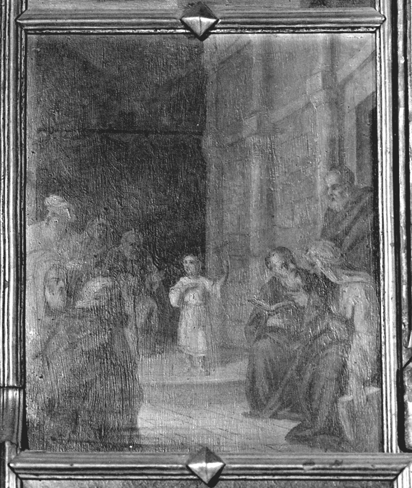 disputa di Gesù con i dottori nel tempio (dipinto, elemento d'insieme) di Crispino (ultimo quarto sec. XIX)