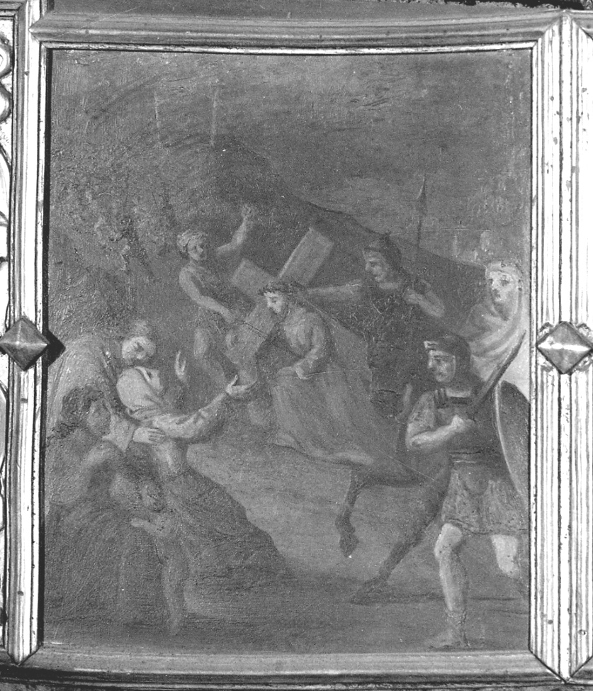 salita di Cristo al monte Calvario (dipinto, elemento d'insieme) di Crispino (ultimo quarto sec. XIX)