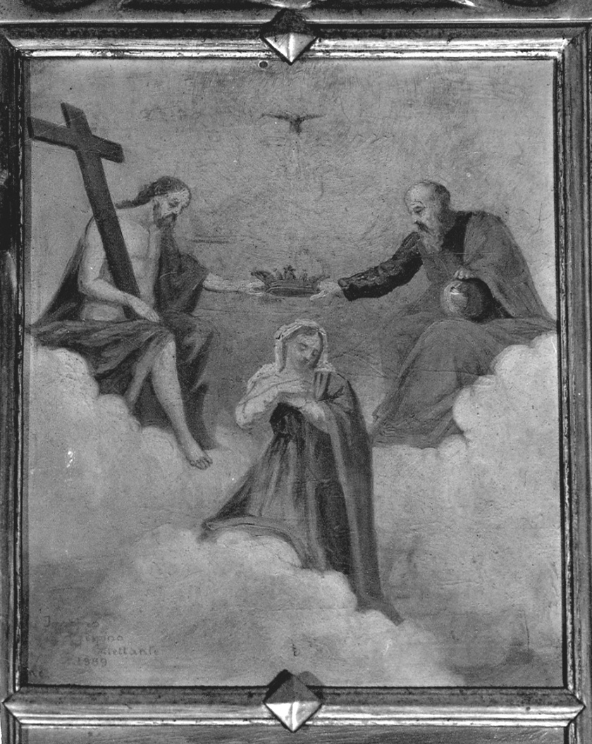 incoronazione di Maria Vergine (dipinto, elemento d'insieme) di Crispino (ultimo quarto sec. XIX)