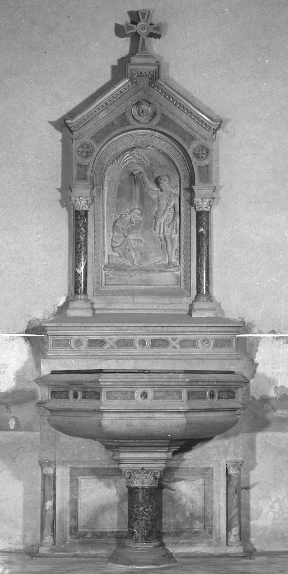 battesimo di Cristo (fonte battesimale, opera isolata) di Arborio Mella Edoardo (seconda metà sec. XIX)