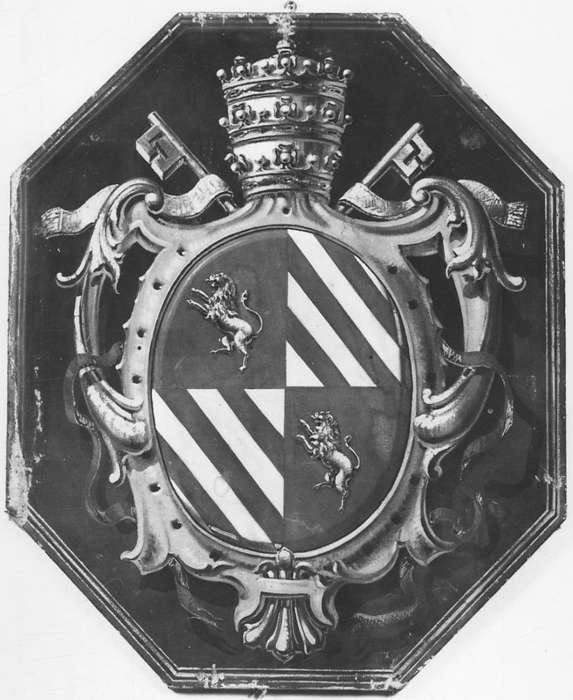stemma papale di Pio IX (dipinto, opera isolata) - ambito romano (sec. XIX)