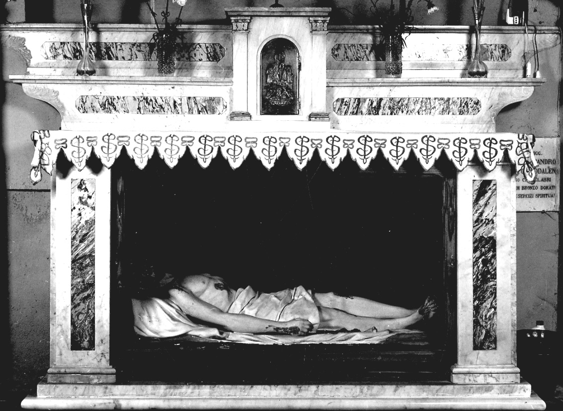 pellicano che imbocca i piccoli nel nido (altare, opera isolata) di Iardini (ultimo quarto sec. XIX)