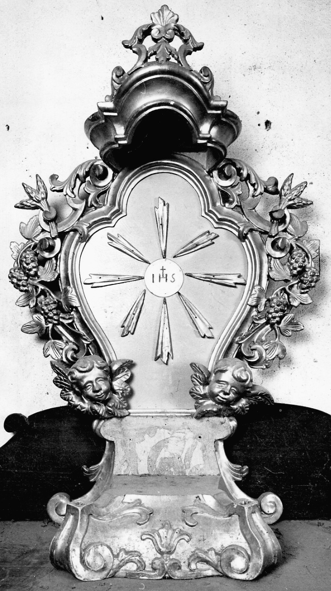 OSTIA RAGGIATA (tronetto per esposizione eucaristica, opera isolata) di Cardozzo Bartolomeo (secondo quarto sec. XIX)