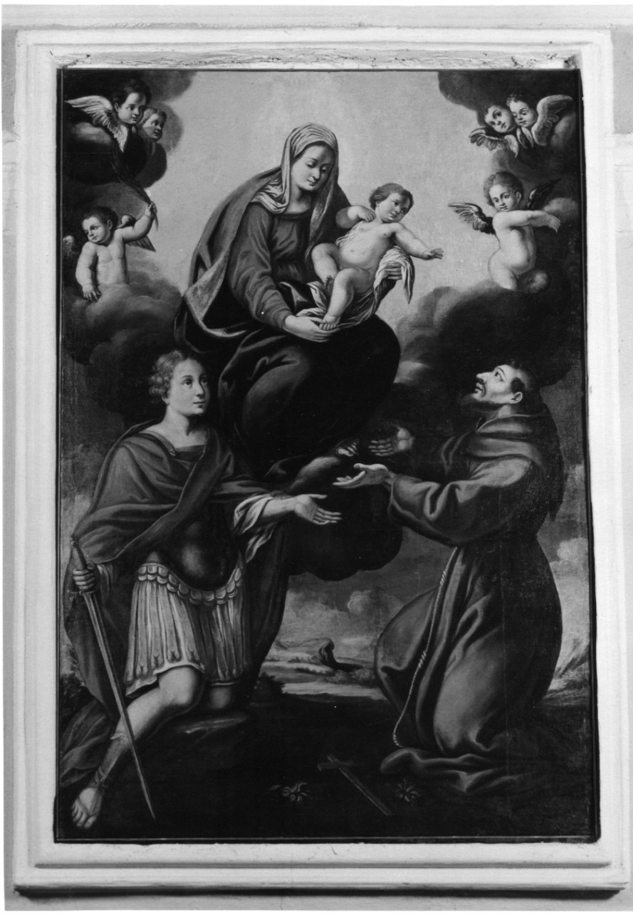 Madonna con Bambino, Sant'Alessandro e San Francesco d'Assisi (dipinto, opera isolata) - ambito astigiano (metà sec. XVIII)