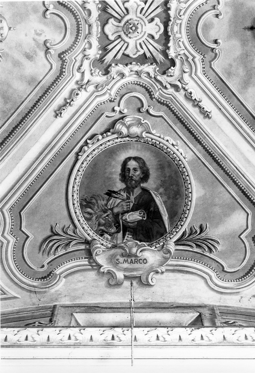 San Marco Evangelista (dipinto, elemento d'insieme) di Frascaroli Carlo, Lajolo Lorenzo (secondo quarto sec. XX)