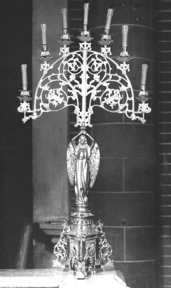 candelabro, serie di Bertarelli Fratelli Ditta (fine/inizio secc. XIX/ XX)